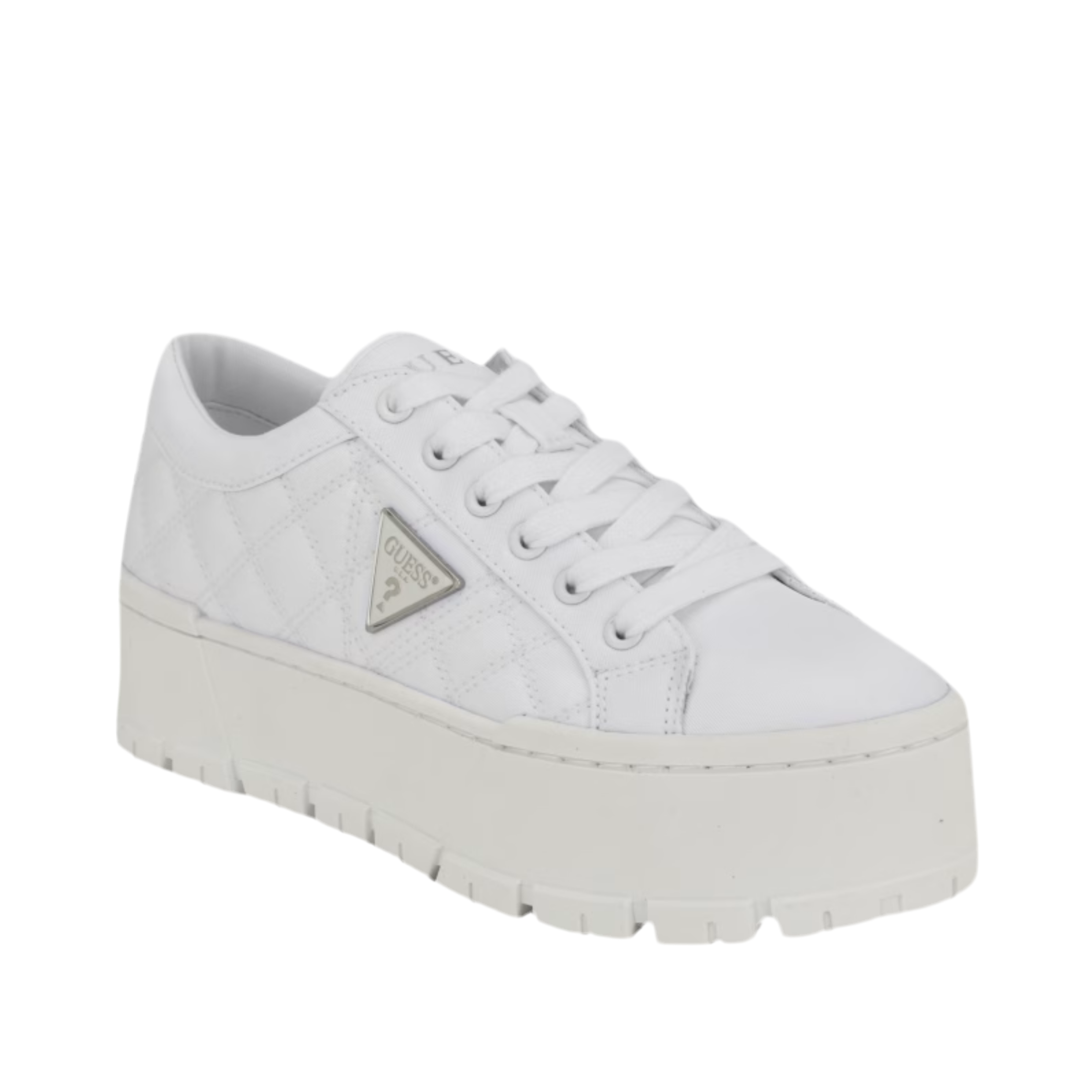 Guess Women Tesie Quilted Platform Sneakers - White