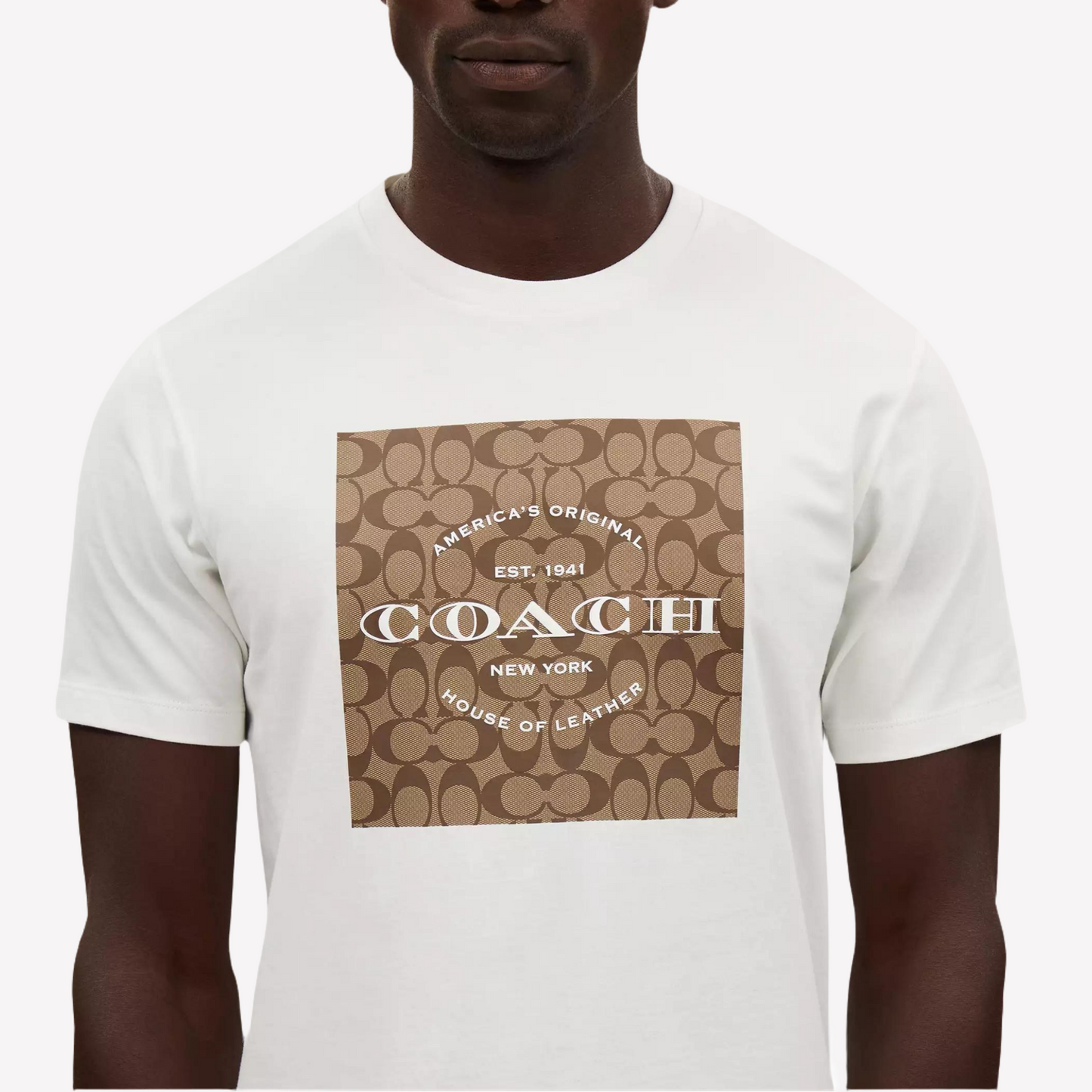 COACH Men Signature Square T Shirt In Organic Cotton - White