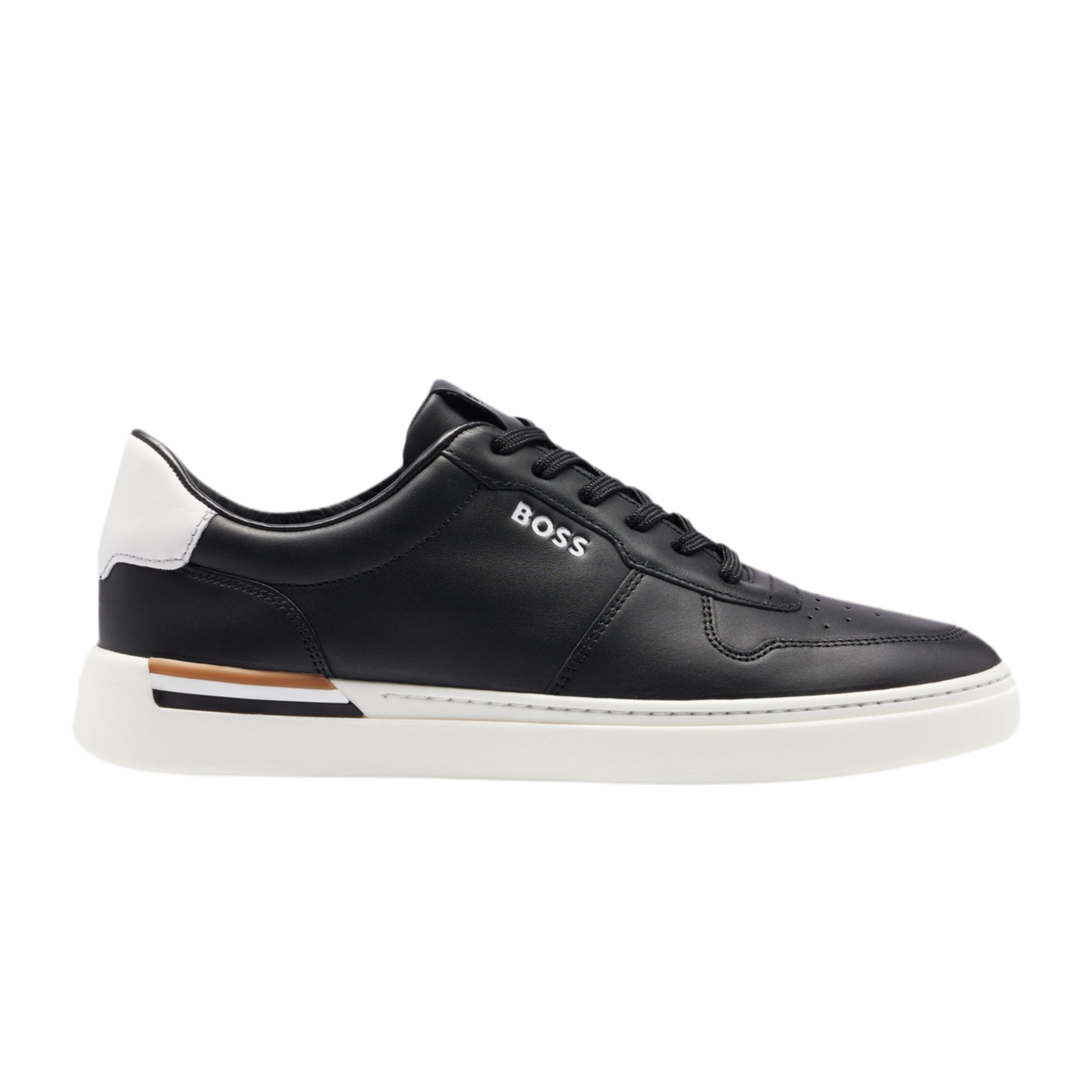 Hugo Boss Men Leather Cupsole Trainers - Black