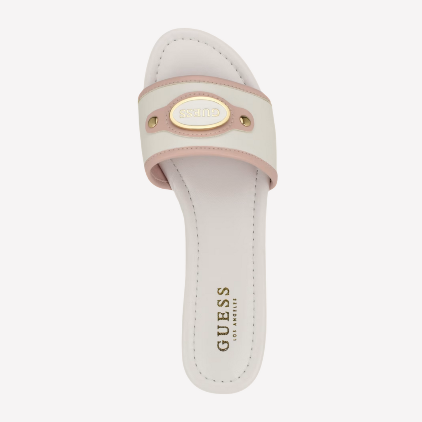 Guess Women Lyndon Logo Slides - White Pink