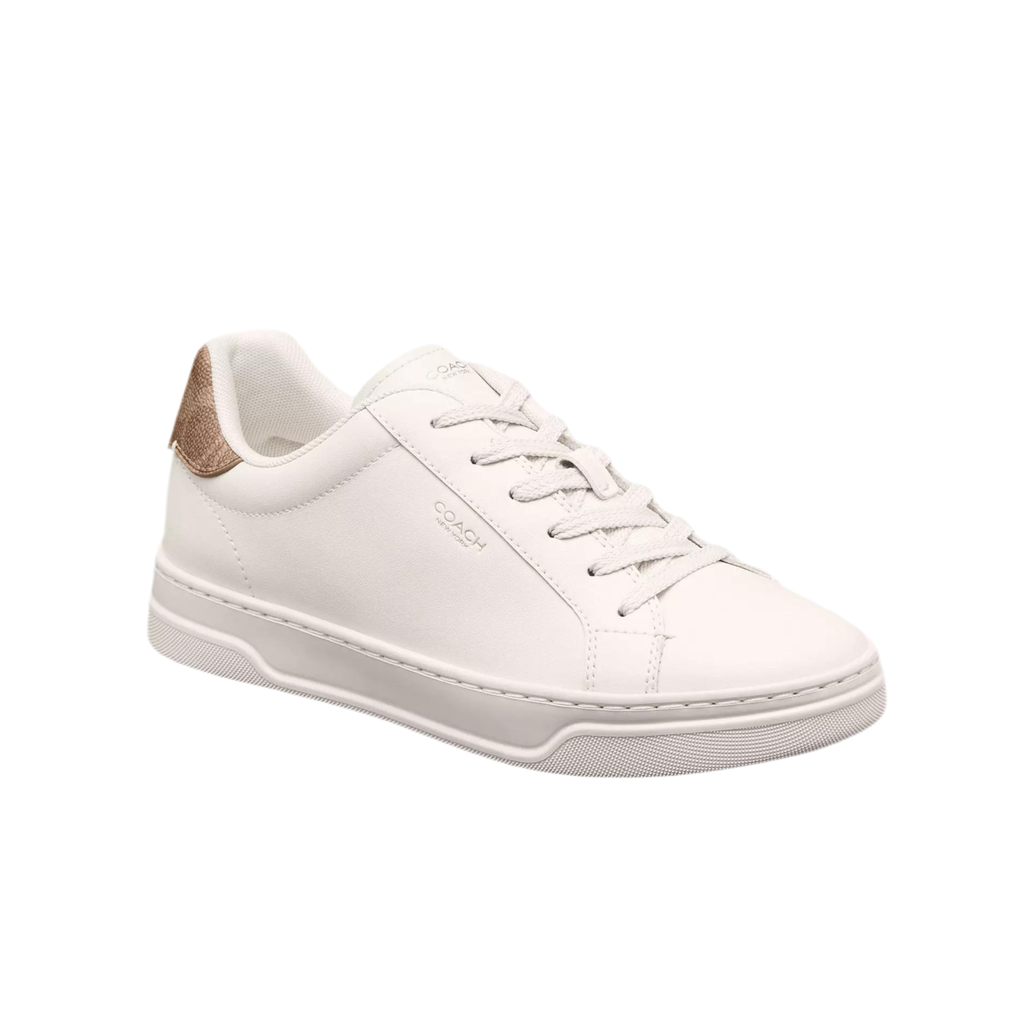 COACH Women's High Line Sneaker - Chalk Brown Khaki