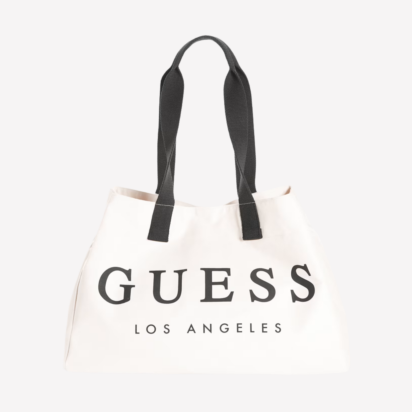 Guess Canvas Beach Tote Bag - Cream