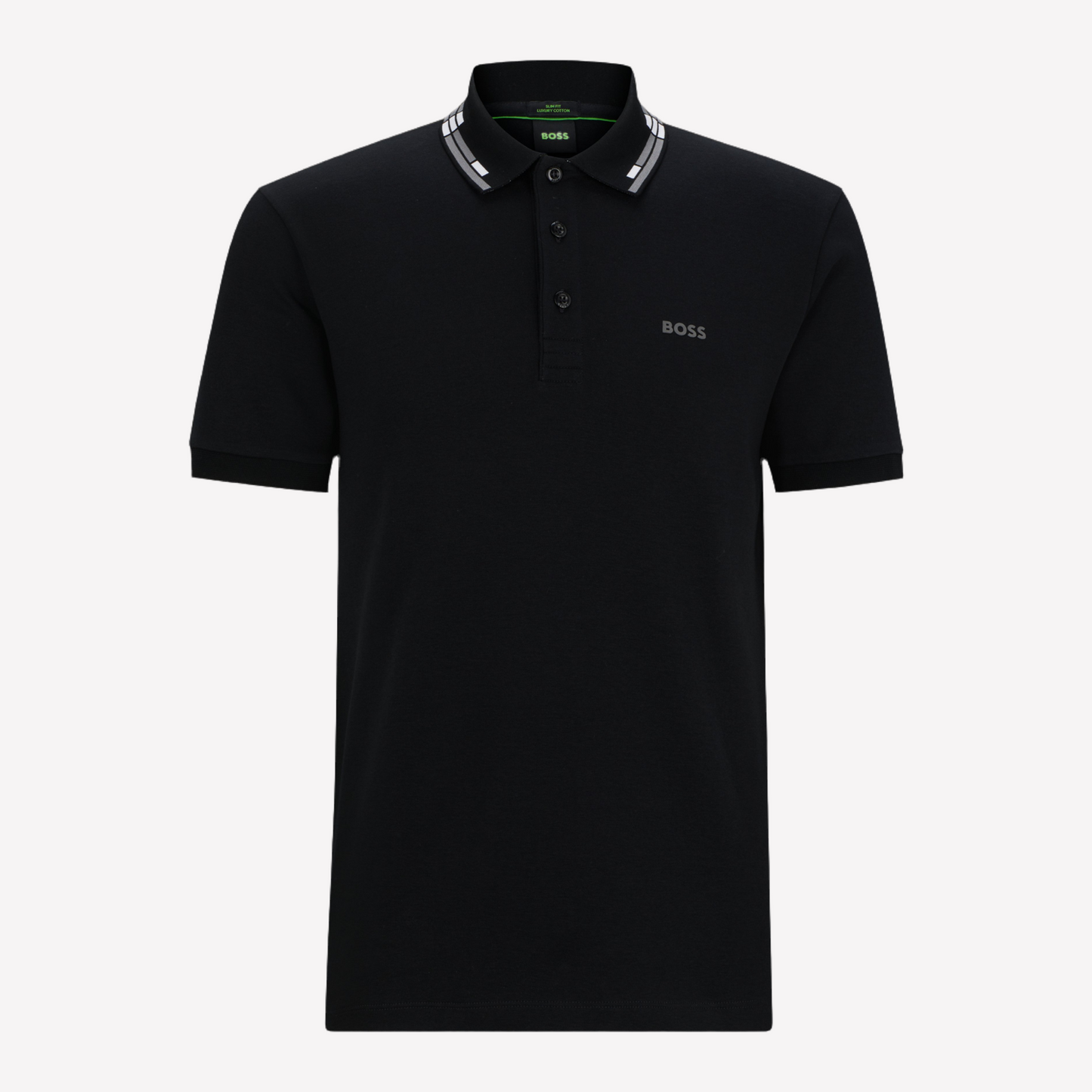 Hugo Boss Men Interlock Collar Graphic Polo - Black