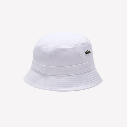 Lacoste Unisex Organic Cotton Bucket Hat - White