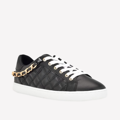 Guess Women Reney Chain Quilted Sneakers - Black