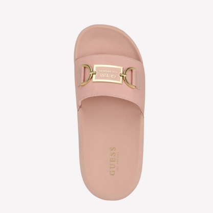 Guess Women Satin Pool Slides - Pink