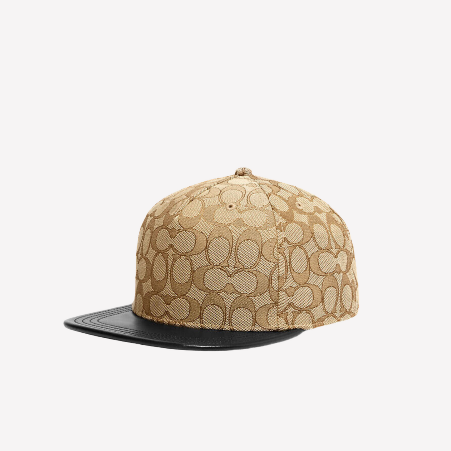 Coach Unisex Signature Jacquard Flat Brim Cap - Khaki