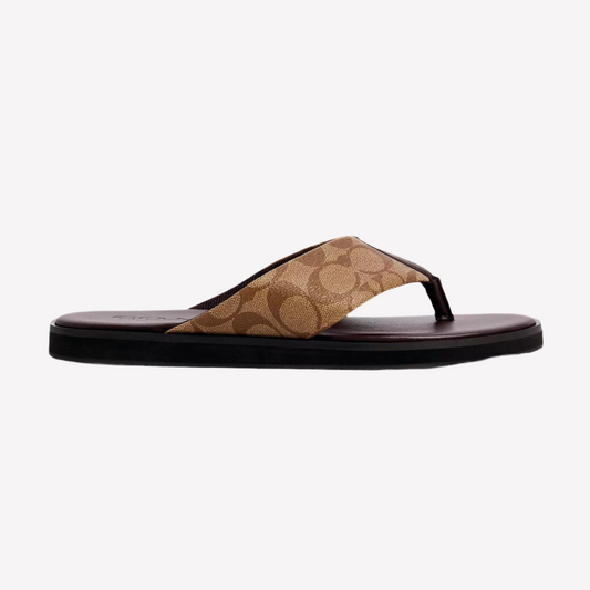 COACH Men's Signature Flip-Flops - Khaki