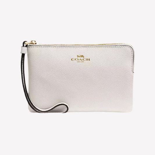 COACH Corner Zip Wristlet - Chalk