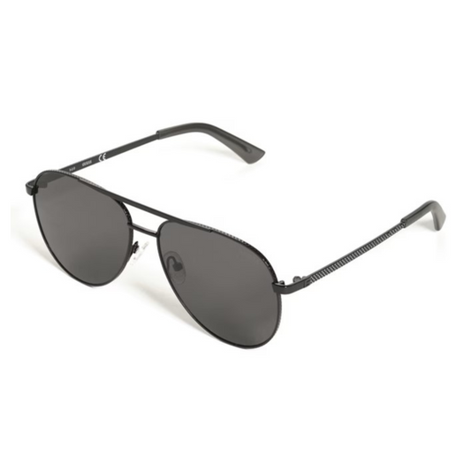 Guess Men Textured Metal Aviator Sunglasses - Black