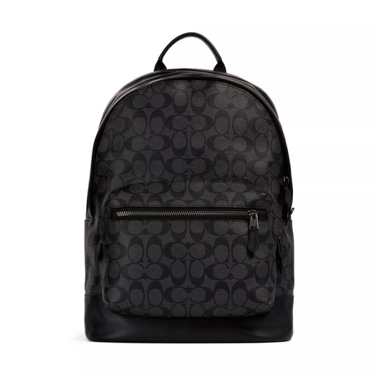 COACH West Backpack in Signature Canvas - Black