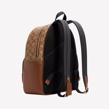 COACH Court Backpack In Signature Canvas - Khaki Saddle 2