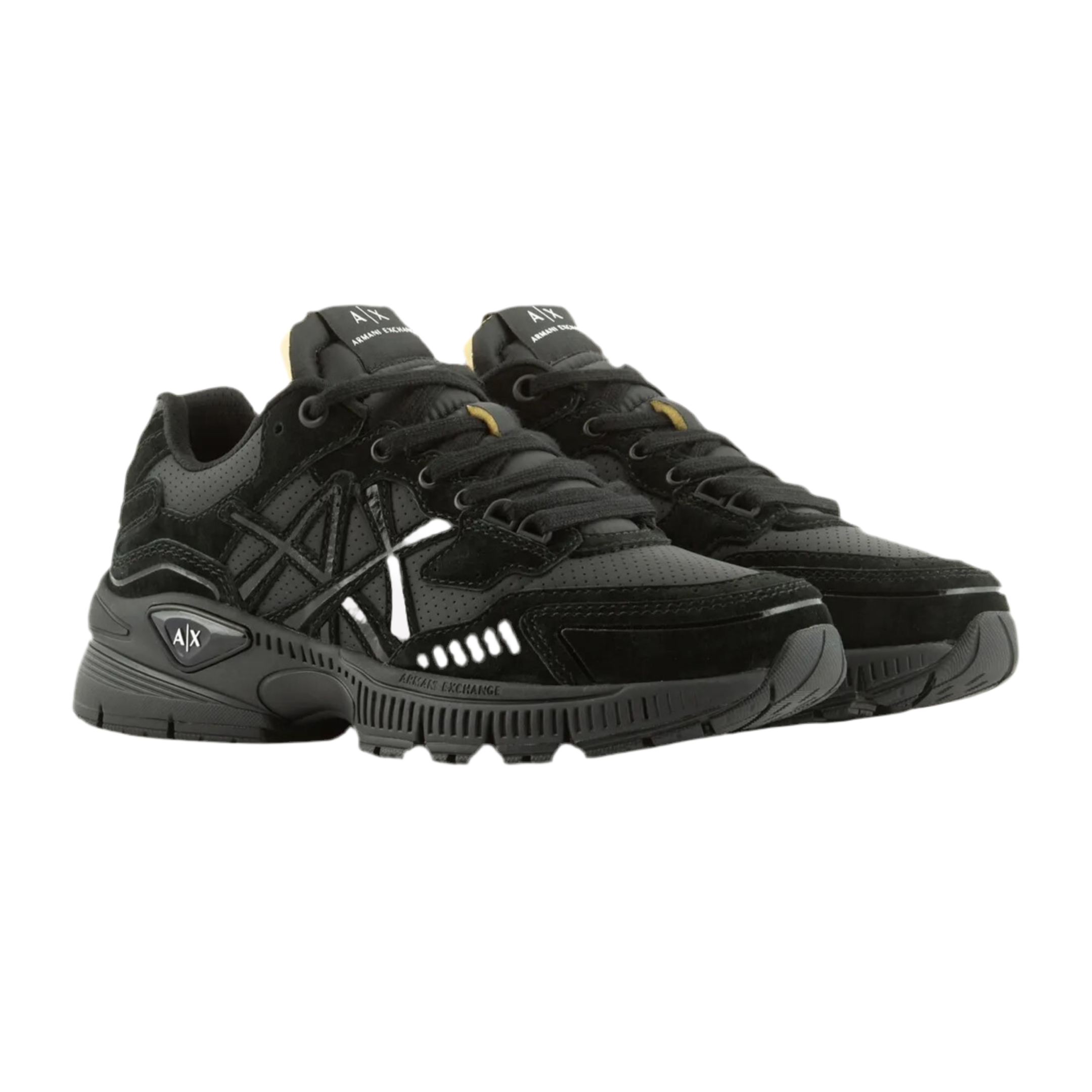 Armani Exchange Men's Openwork Coated Sneaker - Black