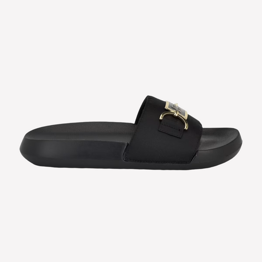 Guess Women Satin Pool Slides - Black