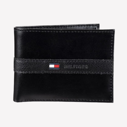 Tommy Hilfiger Passcase Leather Wallet - Black