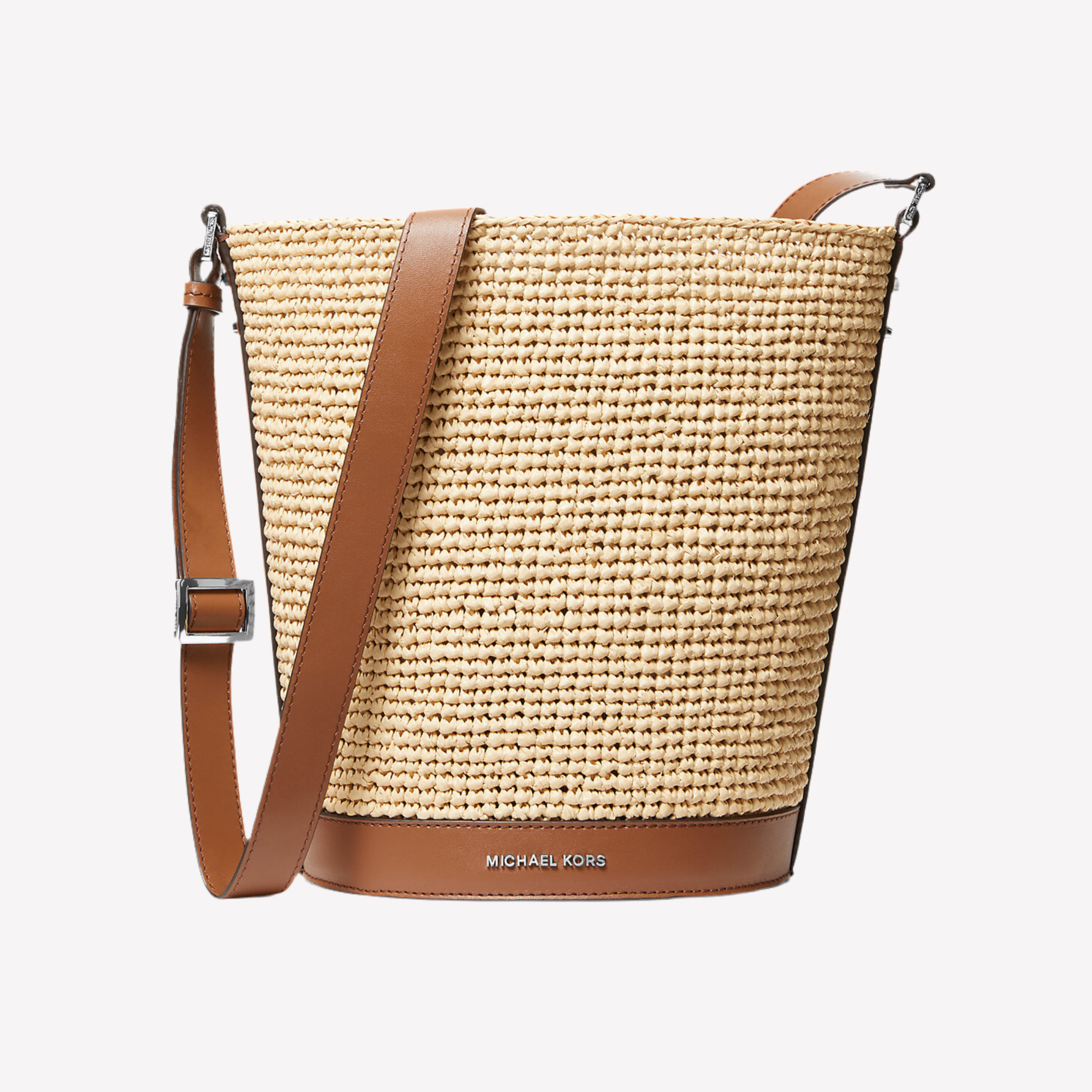 Michael Kors Townsend Medium Straw Bucket Bag - Natural