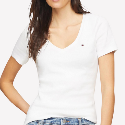 Tommy Hilfiger Women V-NECK T-SHIRT - Optic White