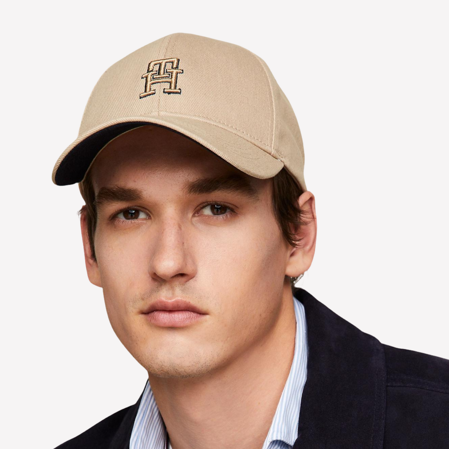 Tommy Hilfiger Men Embroidered TH Logo Twill Cap - Classic Khaki