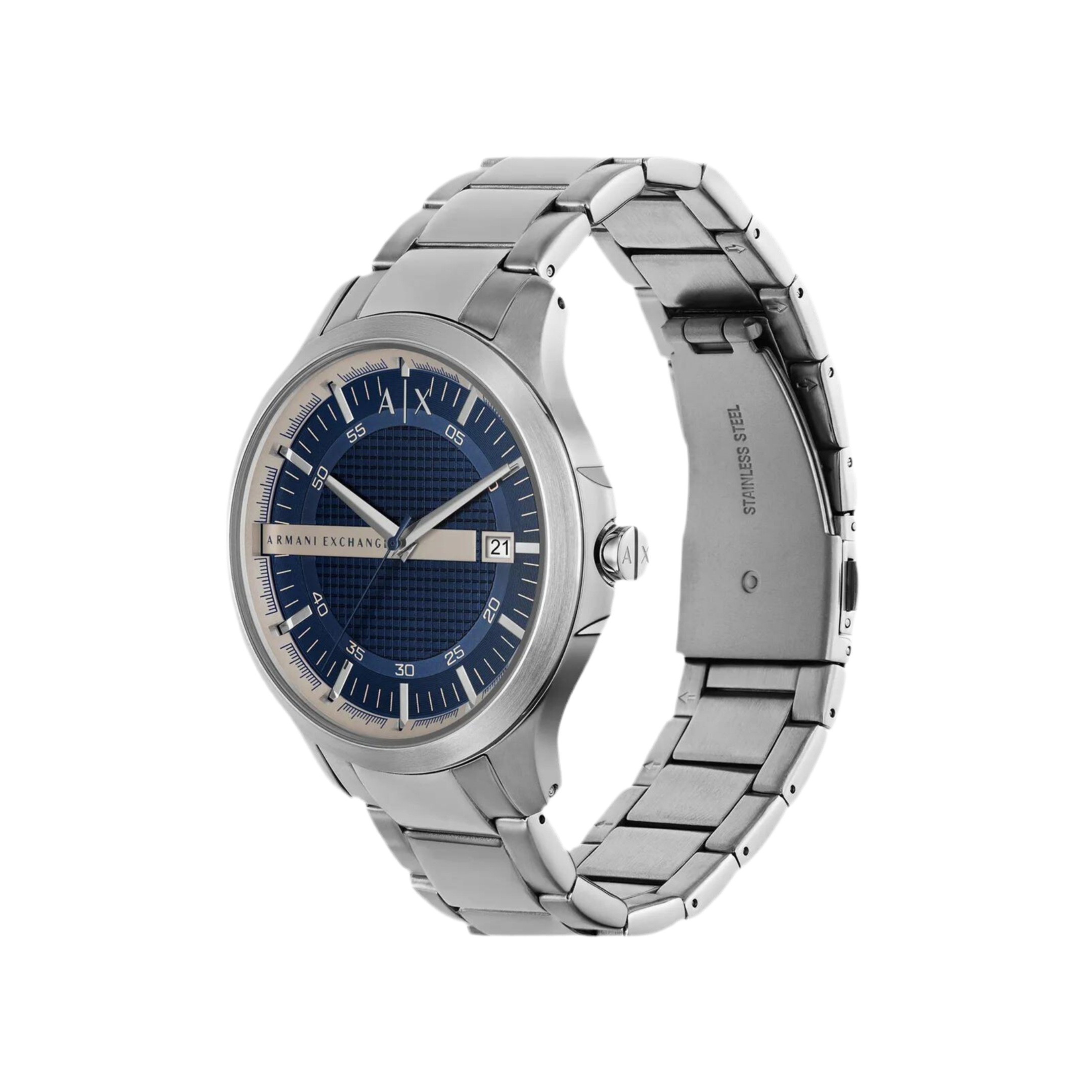 Armani Exchange Men Three-Hand Date Stainless Steel Watch - Silver