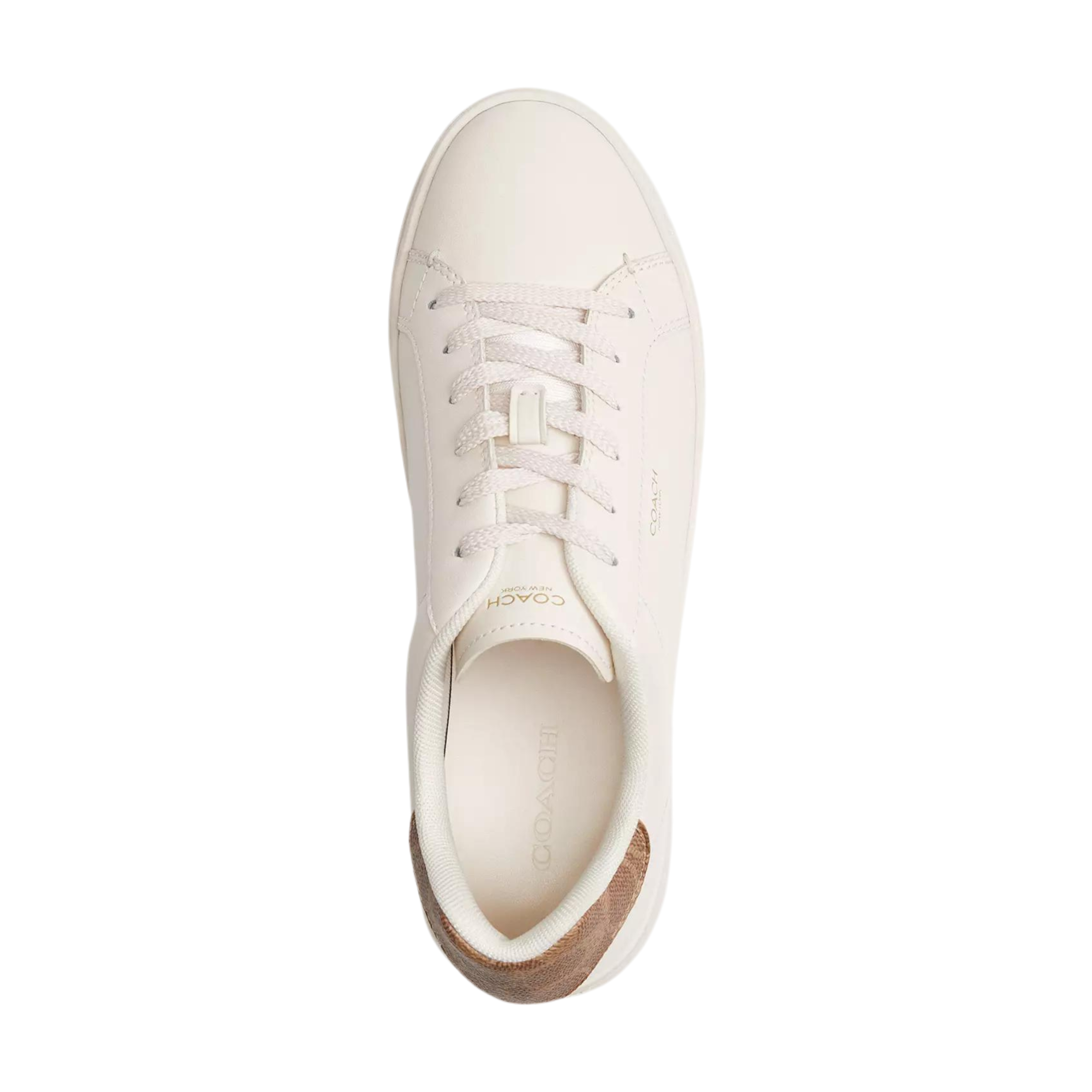 COACH Women's High Line Sneaker - Chalk Brown Khaki