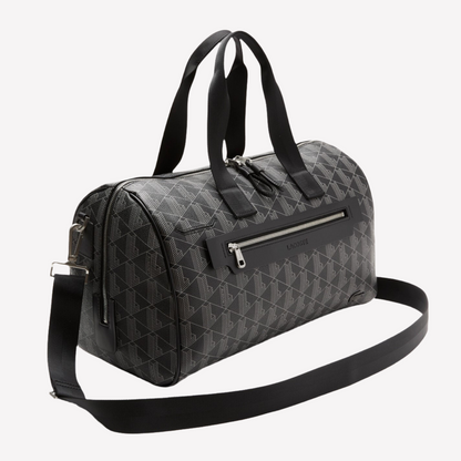 Lacoste Blend Monogram Print Duffle Bag - Black