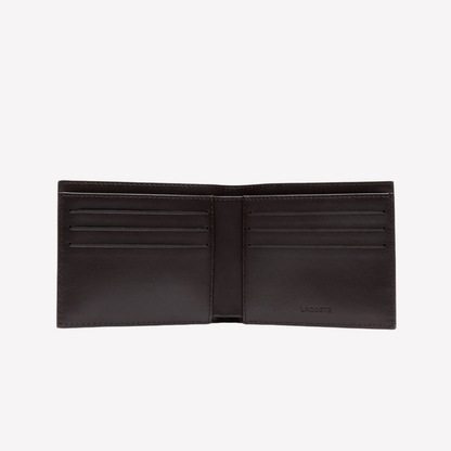 Lacoste Fitzgerald Leather 6-Card Wallet - Dark Brown