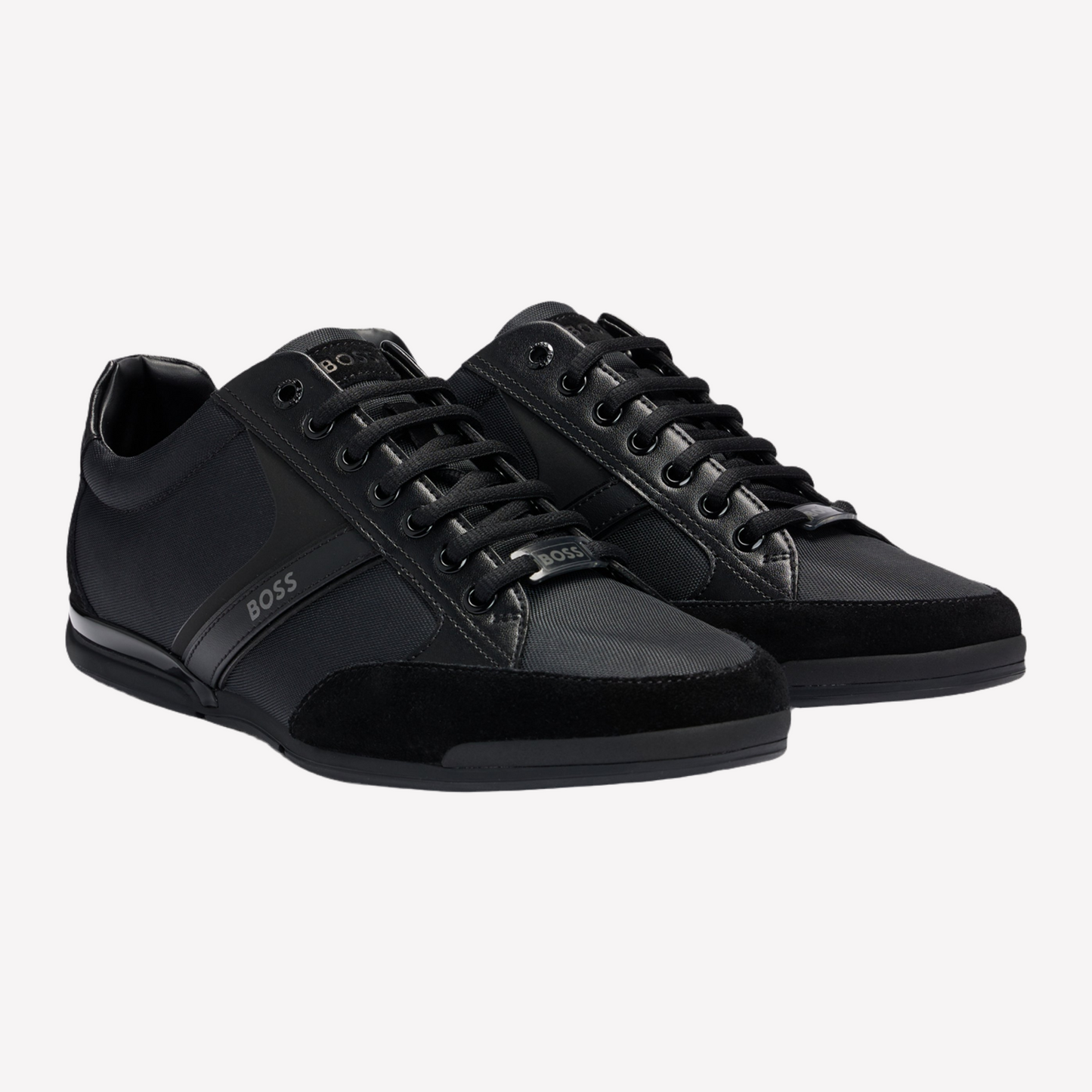 Hugo Boss Men Saturn Mixed Trainers - Black