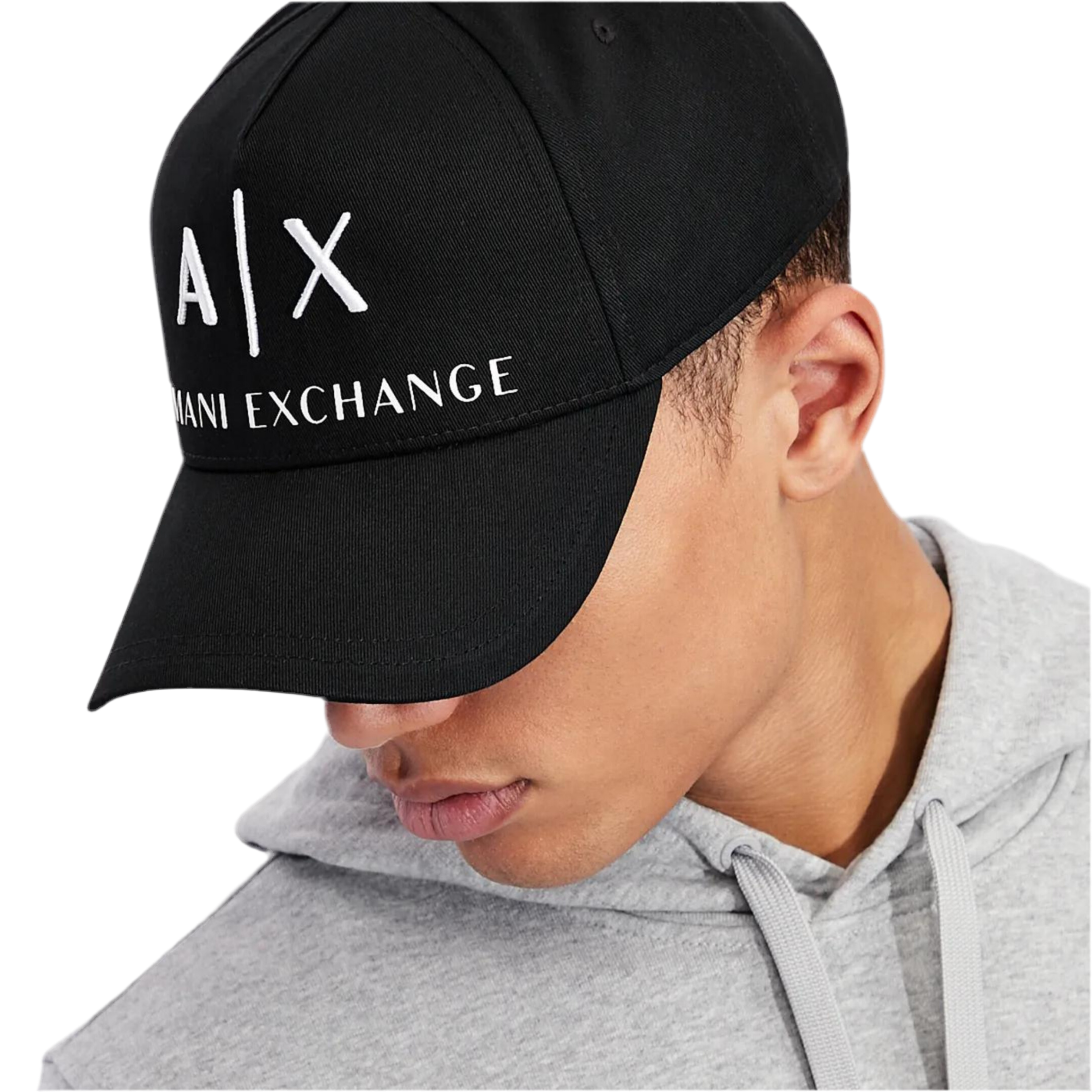 Armani Exchange Men Cotton Baseball Cap - Black