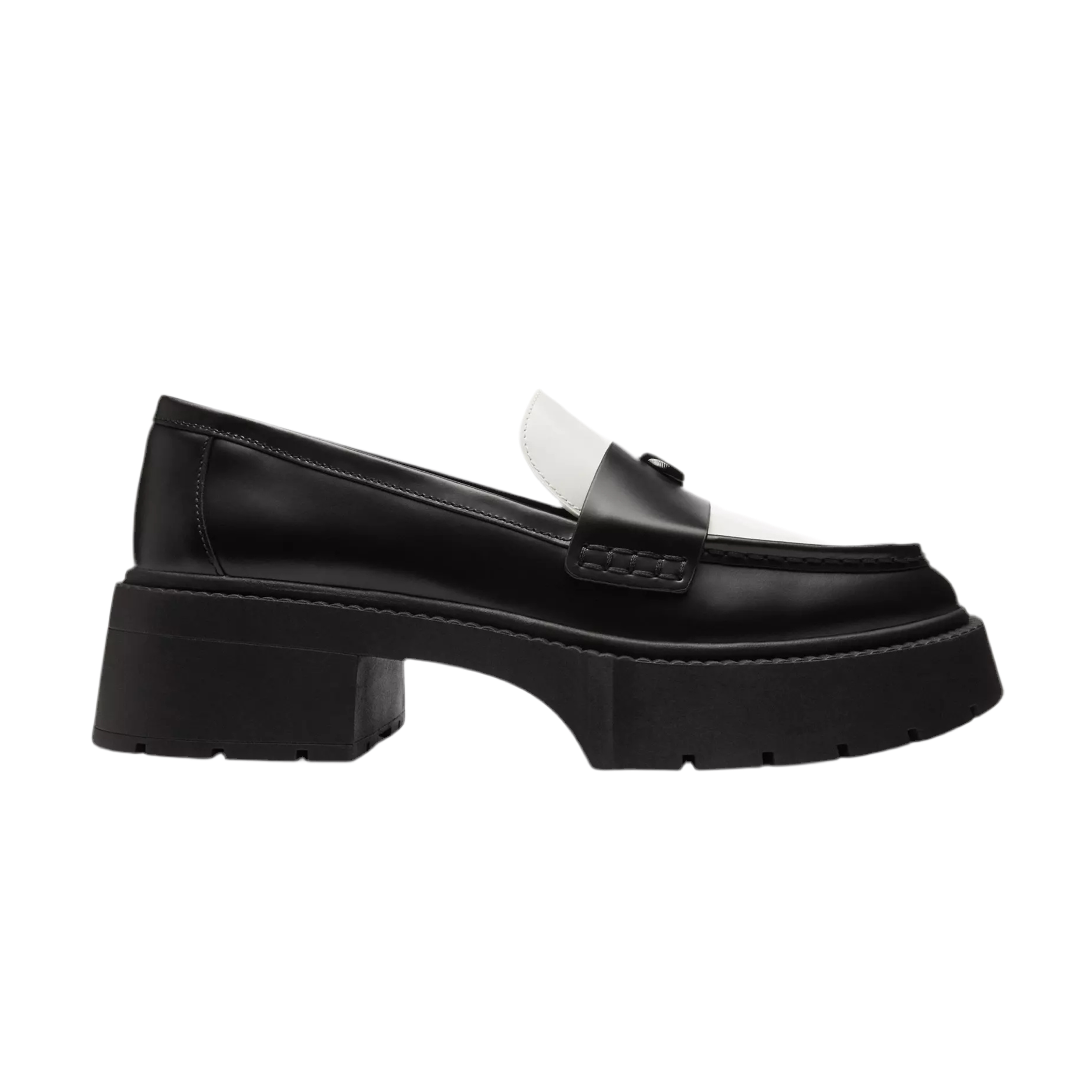COACH Women's Leah Platform Loafer - Black Optic White