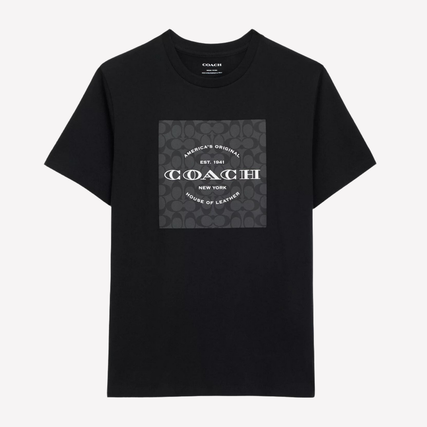 COACH Men Signature Square T Shirt In Organic Cotton - Black