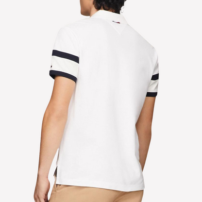 Tommy Hilfiger Men Colorblock Logo Polo - Fresh White