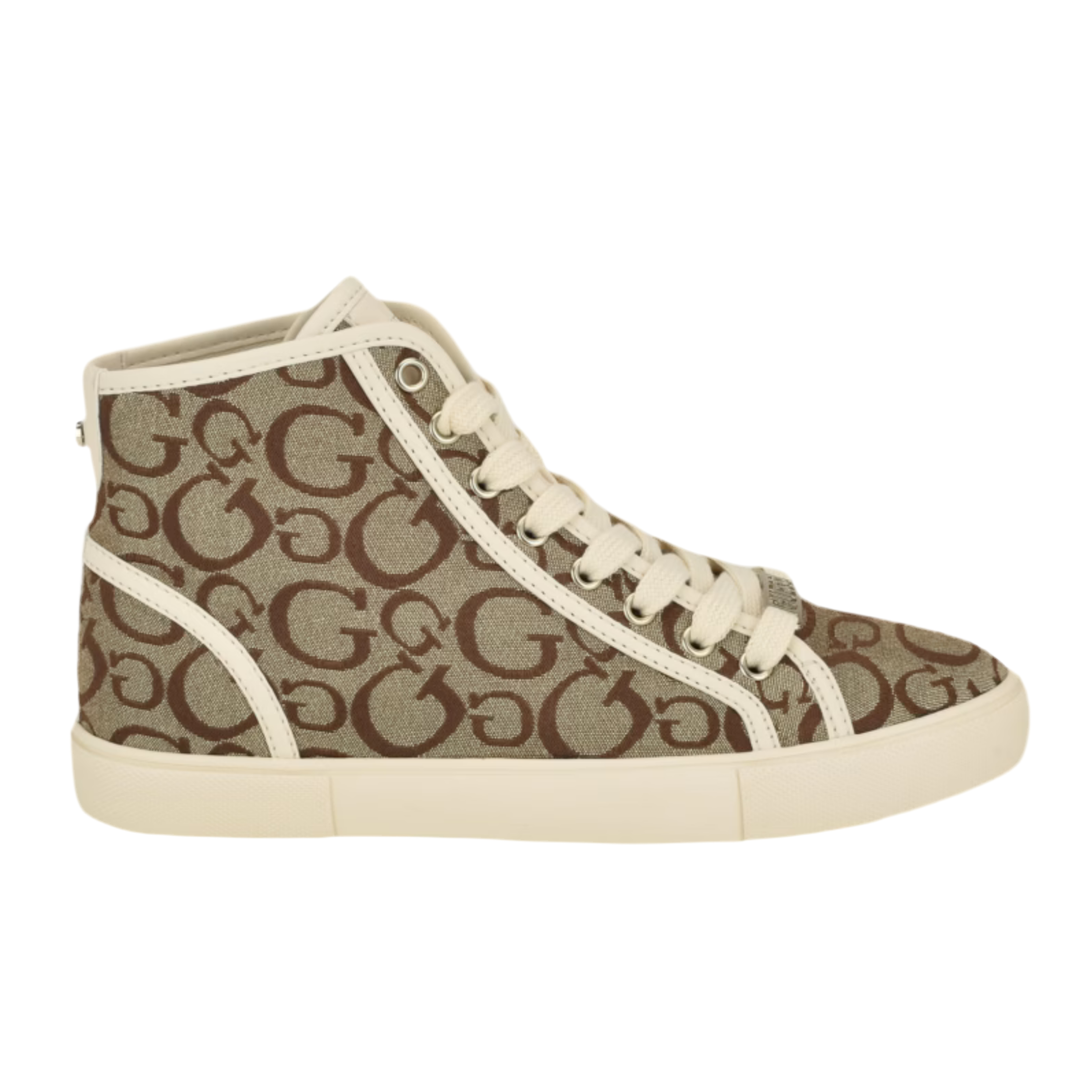 Guess Unisex Masons Canvas High-Top Sneakers - Brown