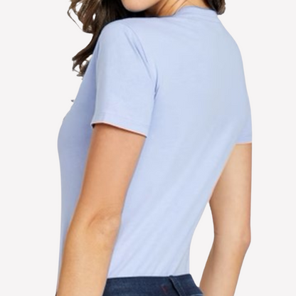 Guess Women Reina V-Neck Tee - Sky Blue