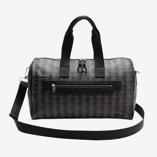 Lacoste Blend Monogram Print Duffle Bag - Black