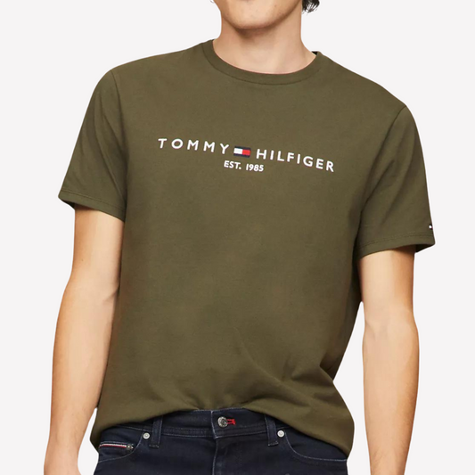 Tommy Hilfiger Men Embroidered Logo T-Shirt - Army Green