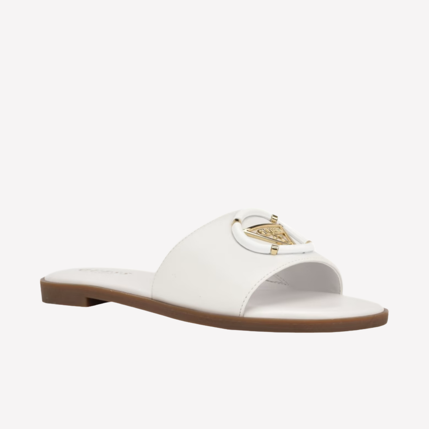 Guess Women Magnify Faux-Leather Beach Slides - White