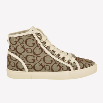 Guess Unisex Masons Canvas High-Top Sneakers - Brown