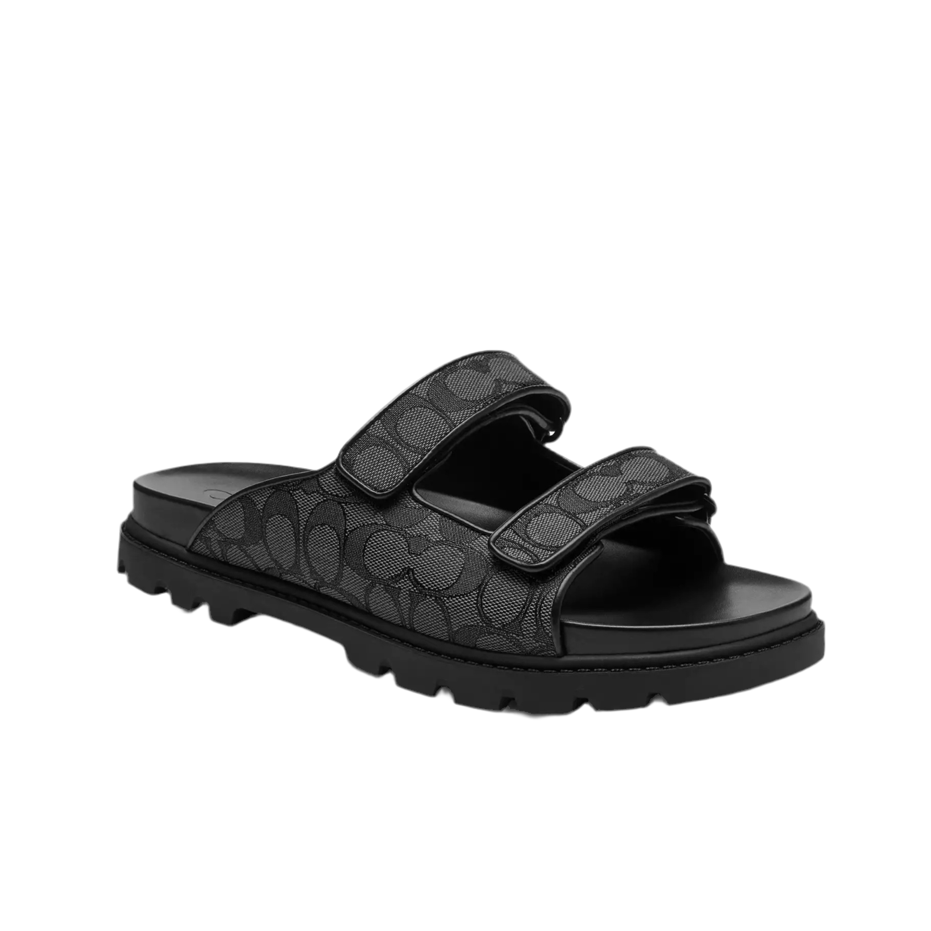 COACH Men's Double Banded Sandal - Charcoal Black