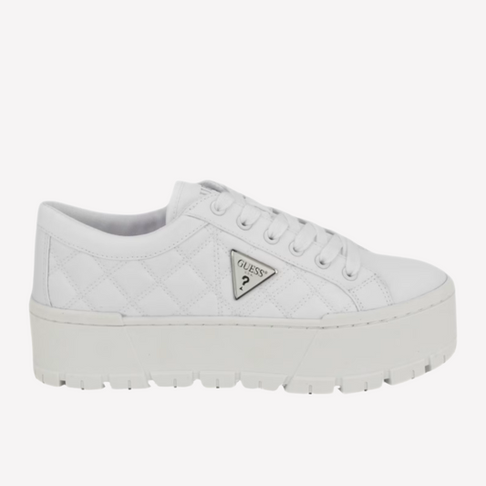 Guess Women Tesie Quilted Platform Sneakers - White