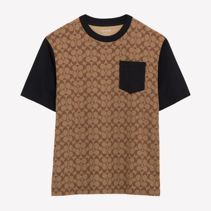 COACH Men Signature T Shirt In Organic Cotton - Khaki