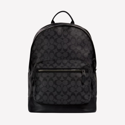 COACH West Backpack in Signature Canvas - Black