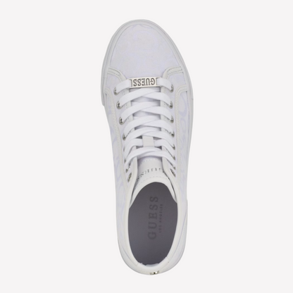 Guess Unisex Masons Canvas High-Top Sneakers - White