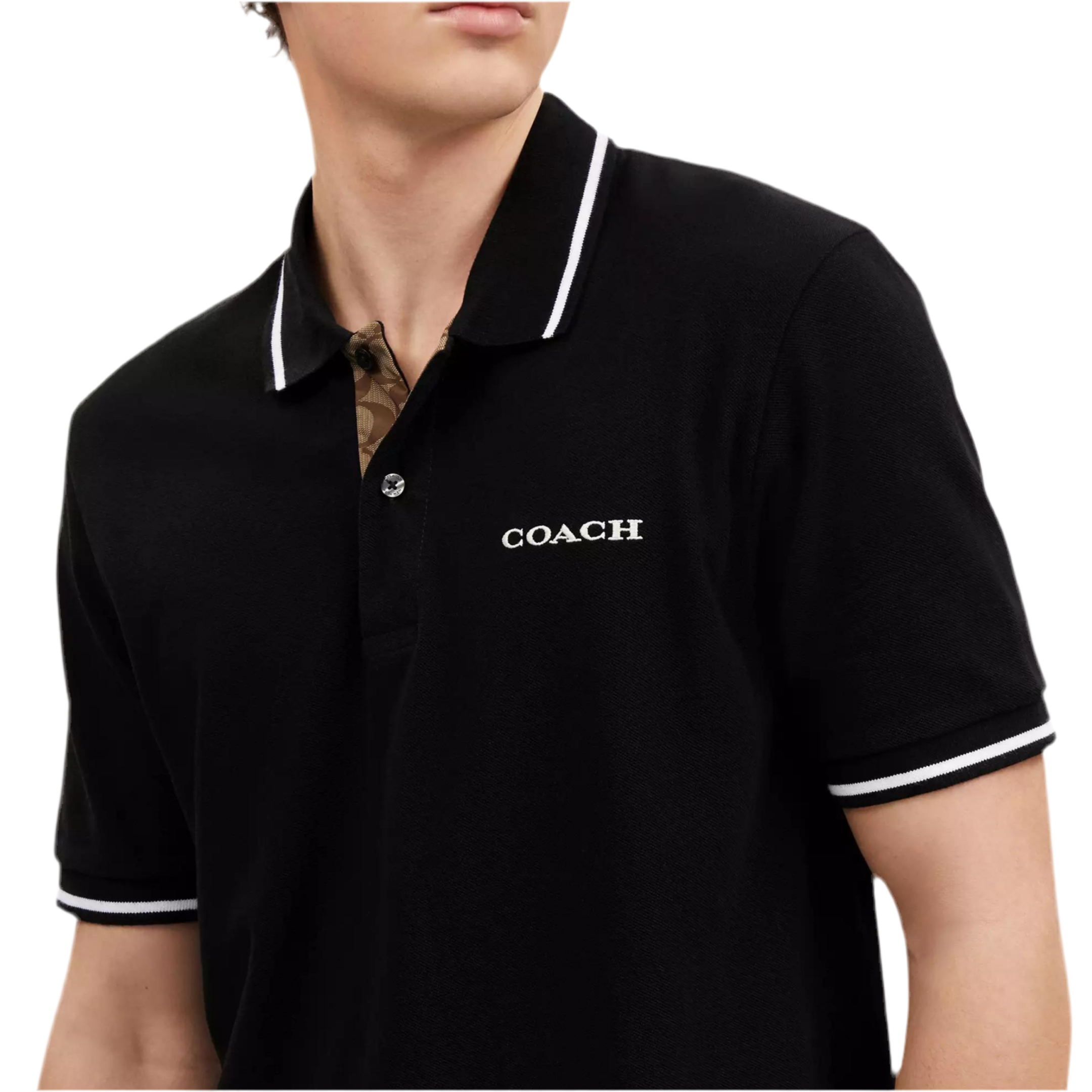 COACH Men Signature Polo - Black