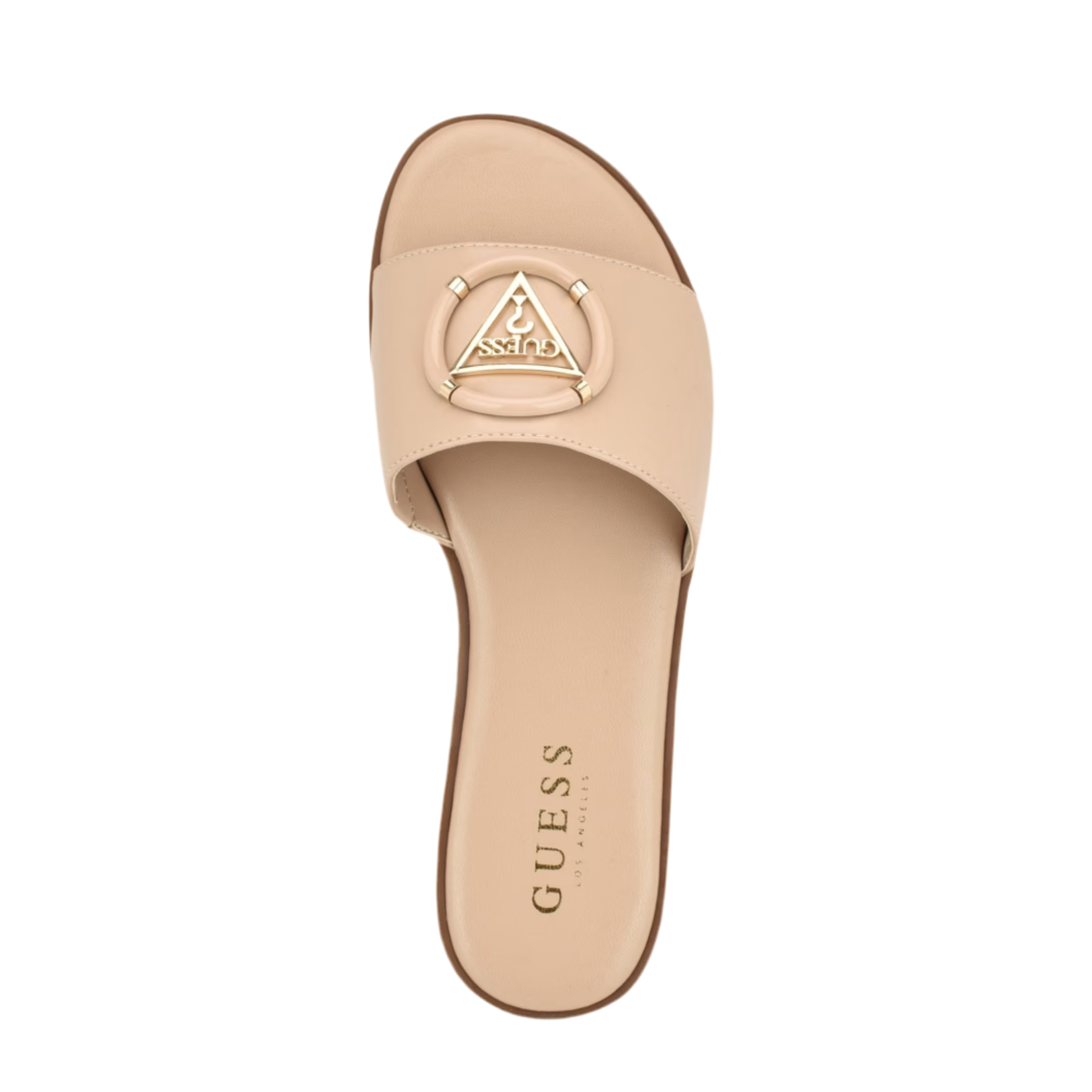 Guess Women Magnify Faux-Leather Beach Slides - Beige