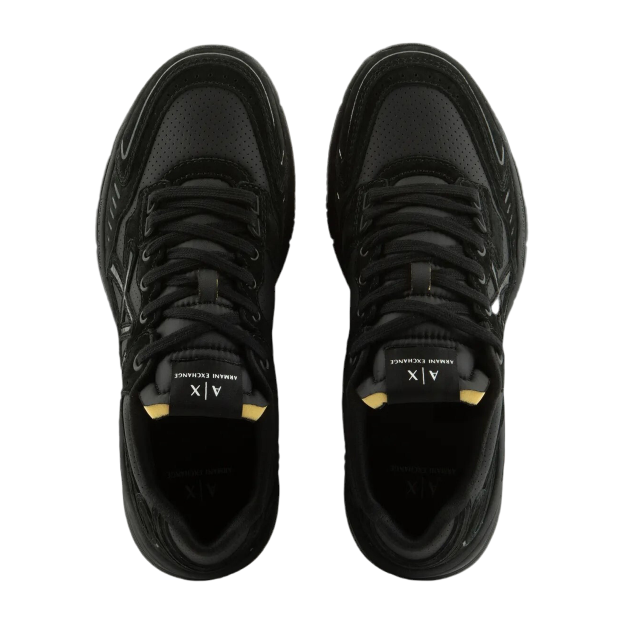 Armani Exchange Men's Openwork Coated Sneaker - Black