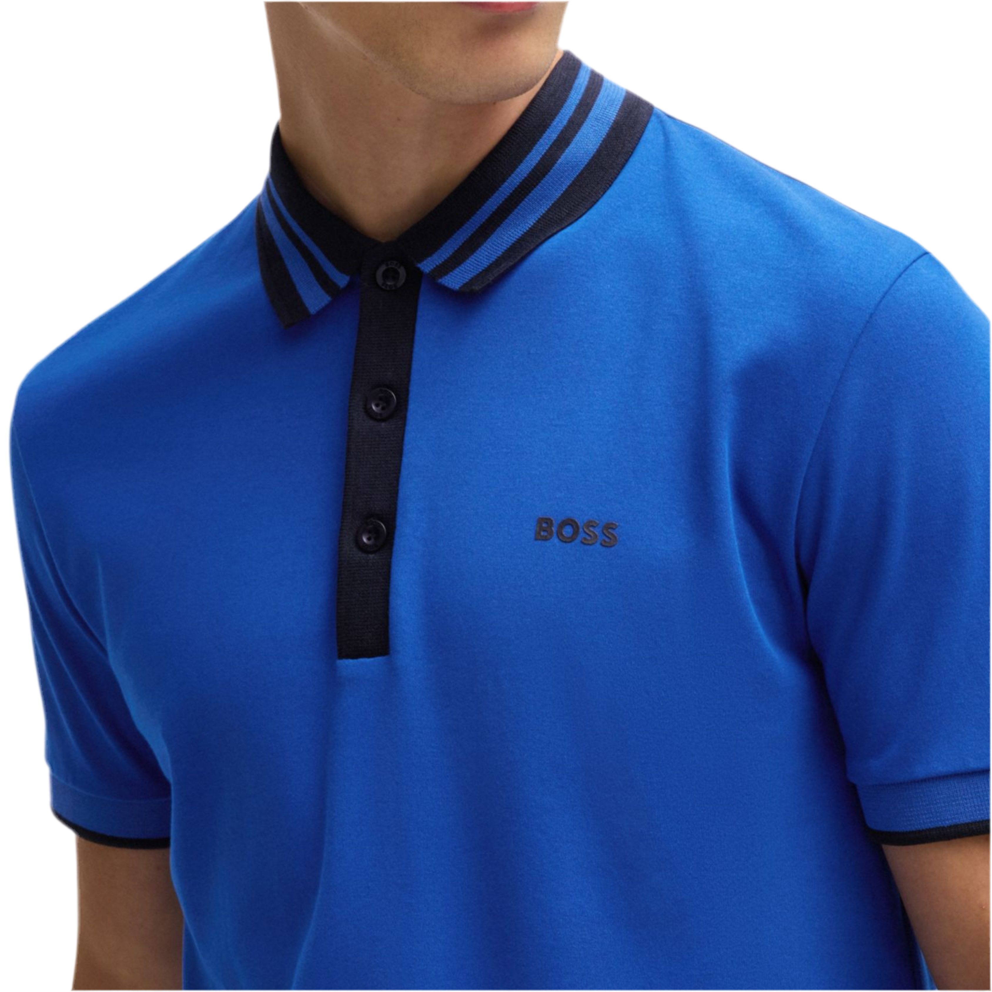 Hugo Boss Men Interlock Cotton Polo Shirt - Blue