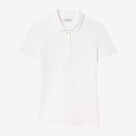 Lacoste Women L.12.D Slim Fit Stretch Mini Polo - White