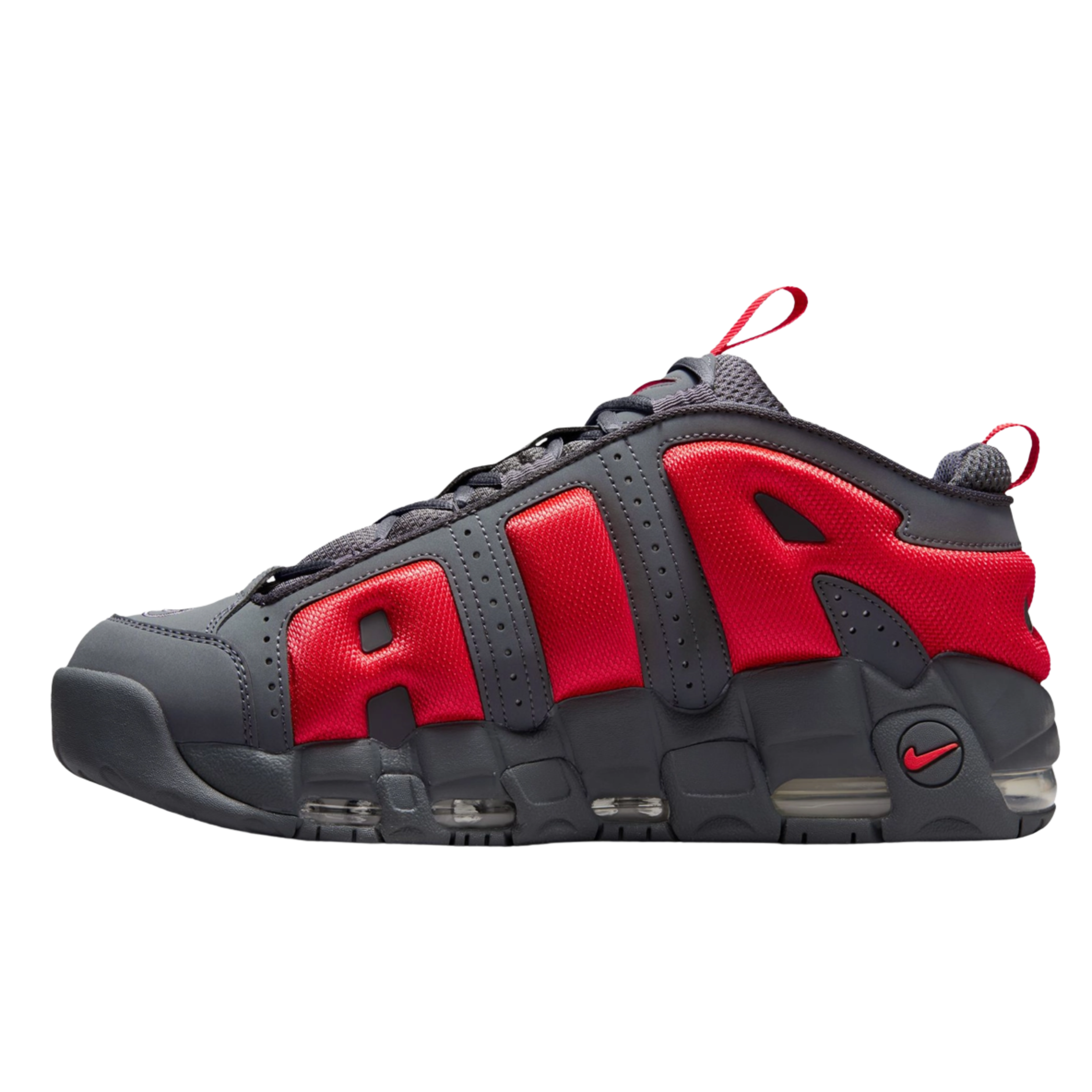 Nike Men's Air More Uptempo Low - Dark Grey Red