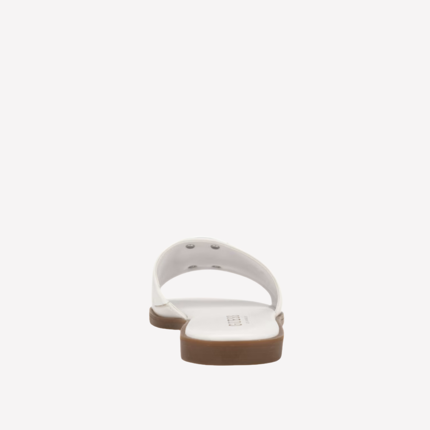 Guess Women Magnify Faux-Leather Beach Slides - White