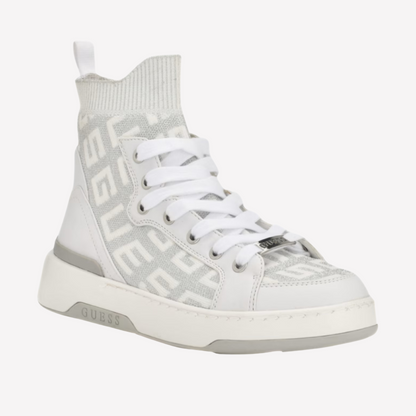 Guess Unisex Mannen Logo Knit High-Top Sneakers - Grey